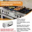 Range Valve Knob Compatible with Oven/Stove/Gas Stove, Chrome Knob Fit for D-Shape Control Valve, Premium Chrome Commercial Grill Knok Replacements-4 Pack