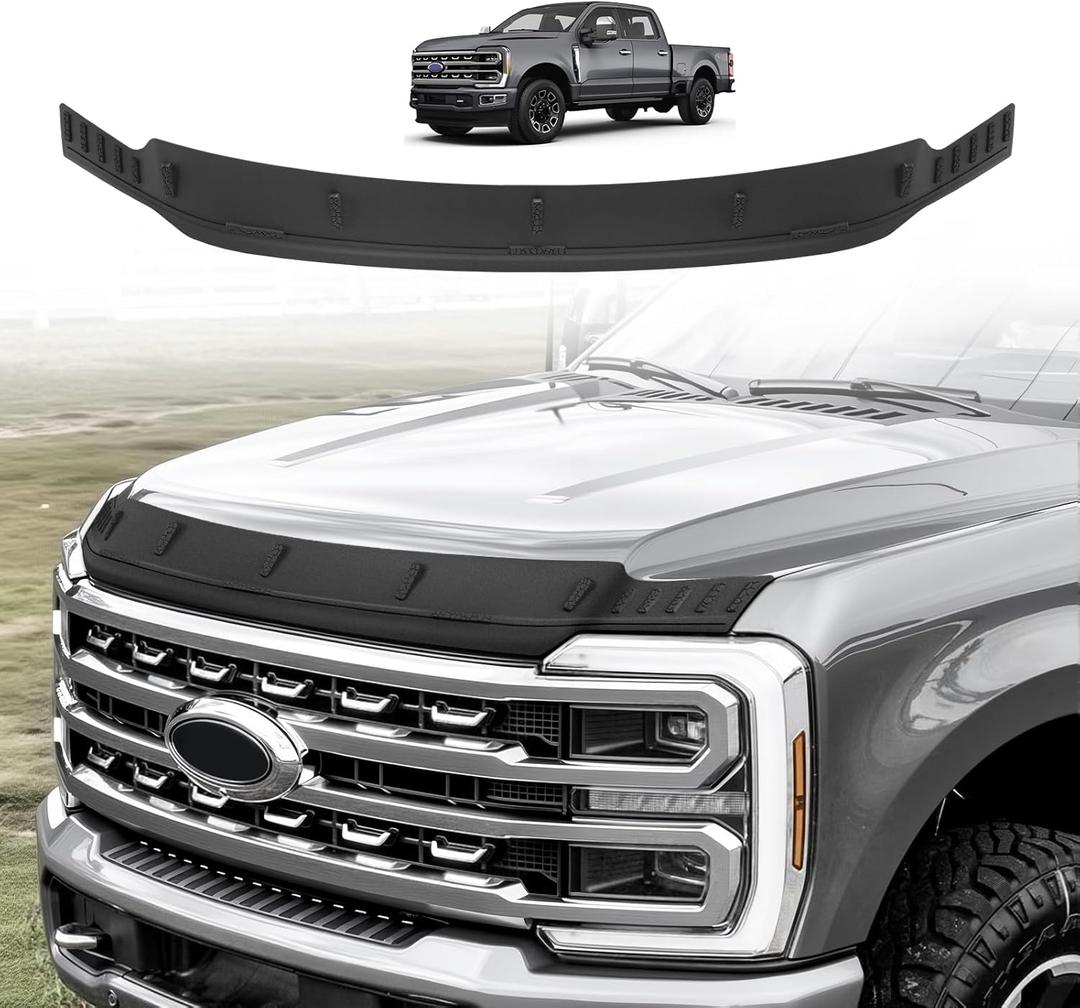 TripleAliners Hood Deflector Protector Compatible with 2023 2024 2025 2026 Ford Super Duty F250/F350/F450 Accessories Hood Protector TPE Bug Deflector Shield Replacement