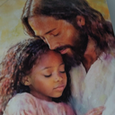 ZSHARTSWD Christian Wall Art Jesus Holding Black Little Girl Canvas Prints Religious Bible Story Pictures God Painting for Baby Girl Room Home Decor Framed (Yellow, 24L x 16W)