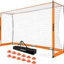 Soccer Goal, 126 ft /167 ft Portable Soccer Goals Net for Backyard, Quick Setup Training Equipment with 1 Carry Bag, 4 Ground Nails, 12 Training Cones