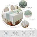 Laolitou Rectangle Tablecloth for Dining Table Rustic Farmhouse Kitchen Tables Cloth Coffee Table Cover, Cotton Linen Fabric Small Rectangle Tablecloths, Green Stripe, 55x86 Inch