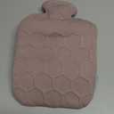 Hot Water Bottle with Soft Fleece Cover, 2L Hot Water Bag for Hot Compress, Comfort for Menstrual Cramps, Neck & Shoulder, Hands and Feet, Pink Plaid