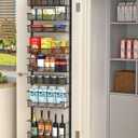 VyGrow Over the Door Pantry Organizer, 8-Tier Over the Door Organizer with Adjustable Basket, Pantry Door Organization for Pantry Kitchen Storage Room Spice Rack, Black