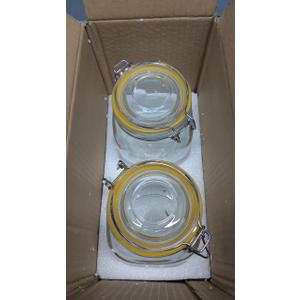 Galashield Glass Jars with Lids 16 oz Food Storage Jars with Airtight Lids Leak Proof Glass Canisters Kitchen Jars [Set of 2]