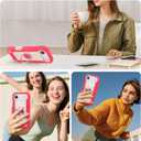MARKILL Compatible with iPhone Air Case 6.5 Inch 2025 with 360 Degree Rotate Ring Stand, Military Grade Drop Protection Full Body Rugged Protective Case Kids Hot Pink