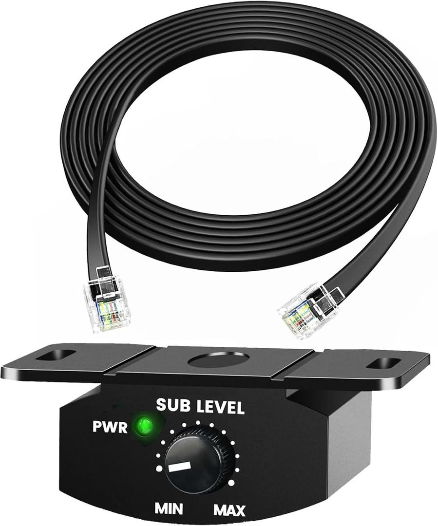 Bass Control Knob Remote Amplifier Replacement Bass Controller Car Audio Adjustable with 6-pin Extension Cord for Subwoofer - 4M/13.12FT Cable