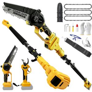 4-in-1 Cordless Pole Saw & Electric Pruning Shears Combo