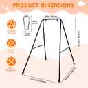 Baby Swing Stand, Heavy Duty Foldable Swing Stand A-Frame Metal Swing Stand Frame for Backyard Indoor & Outdoor Use (Hammock Chair not Included) (Black)