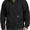 Dickies mens Big Tall Full Zip Fleece Hoodie (Medium, Black)