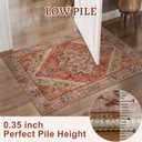 Tangsoo 2.6x8 Washable Runner Rug for Hallways, Non Slip Vintage Runner Rug, Soft Low Pile Long Rug Runner, Print Distressed Carpet Runners for Kitchen Bedroom Entryway Bathroom Living Room