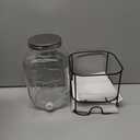Gallon Glass Drink Dispenser with Stand for Parties  Stainless Steel Spigot, Metal Lid, and Drip Tray  Classic Mason Jar Lemonade Dispenser for Iced Tea, Kombucha, and More