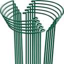 HiGift 10 Pack 24" H x 10" W Tall Plant Support Stakes, Half Round Metal Peony Cages and Supports, Monstera Plant Support Snake Plant Stake Flower Support Ring for Tomato, Hydrangea Outdoor Indoor