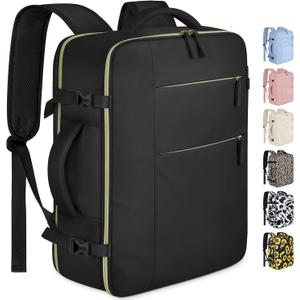 Capolo Travel Backpack for Women Men Waterproof Laptop Backpack Airlines Approved Carry On Backpack Bag Computer Bookbag for Business, Work, Traveling Fits 17 Inch Laptop(Black)