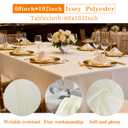 WIGENIUS 6 Pack Ivory Table Cloth Rectangle Tablecloths 60X102 Inch,Polyester Table Cloth for 6 Foot Rectangle Tables,Wrinkle Resistant Washable Fabric Table Covers for Party,Wedding Banquet