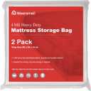 Mattress Bags for Moving and Storage, [2 Pack] 4 Mil Mattress Cover for Moving, Heavy Duty Clear Plastic Bed Mattress Bags for Long-Term Storages and Disposal - King Size, 94 x 96 Inch