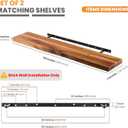 BATODA Set of 2 36" Wood Floating Shelves Wall Mounted Rustic Farmhouse Wooden Wall Storage Shelf for Bedroom, Kitchen, Home Dcor - Brackets and Shelving Hardware Included (Acacia, 36inch)