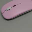 AIKOKOK Wireless Bluetooth Mouse, Rechargeable, Dual Mode Bluetooth 5.2 & 2.4G USB, LED Lights, Slim, Silent, Portable Computer Mouse for Laptop, PC, MacBook, iPad, Tablet (Pink)