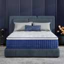 Queen Mattress, 12 Inch Queen Size Hybrid Mattresses in a Box, Medium Feel Foam and Individual Pocket Springs, Fiberglass Free Bed Mattress, Extra Edge Support, Pressure Relief, CertiPUR-US, Blue