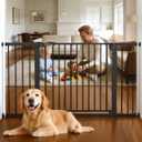Babelio 36-57" Extra Wide Baby Gate for Stairs No Drilling, PressGuard