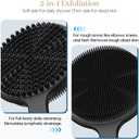 Back Scrubber for Shower & Face Scrubber, Silicone Exfoliating Brush Set with 17In Long Handle, Soft Body & Facial Cleansing Scrubber for Men Women