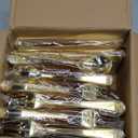 Liacere 200Pcs Gold Plastic Silverware-Gold Plastic Cutlery - Disposable Silverware include 100 Forks 50 Spoons 50 Knives Perfect for Parties&Weddings&Restaurants&Thanksgiving