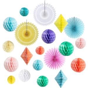 20Pcs Multi-Color Paper Honeycomb Decoration Kit for Candy Bar Birthday Party Decor Pastel Colour Baby Bridal Shower Wedding Party Supplies Rainbow Home Club Bar Decoration Spring Easter Party (Candy)