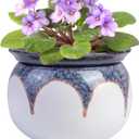 African Violet Pots, 6 inch Ceramic Easy Self Watering Plant Pot for Busy Plant Lovers, Automatically Absorb Appropriate Amount of Water, Flower Pot Indoor-Plants Not Included(Red)