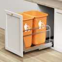 Dual Pull Out Trash Can Under Cabinet, Heavy Duty Slide Out Garbage Can Kit for Kitchen, Sink, Drawer -Trash Bin Not Included, Requires Minimum Cabinets Opening 17" W X 24" D