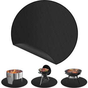 Round Fire Pit Mat 40 Inch, Fireproof Deck Protector, Heat Resistant Waterproof Pad for Patio, Lawn & Outdoor Fire Pit