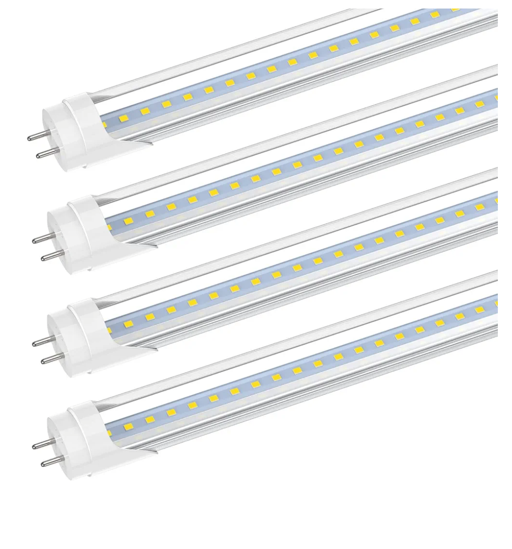 JESLED 2FT T8 LED Tube Light, 10W(24W Equiv.), 5000K Daylight, 1120LM, 24 Inch Type A+B LED Bulb, Ballast Bypass & Double-Ended Power, F20T12 Replacement, Clear Cover, 4 Pack