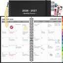 Monthly Planner 2026-2027(7.6'' x 10''), 18 Months Agenda Calendar Planner with Tabs & Pocket, Holidays, Note Pages, Time Management and Hit Your Goals, January 2026 - June 2027, 120GSM Thick Paper