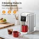 Horavie Single Serve Coffee Maker for K-Cup Pod & Ground, Hot & Iced Coffee Maker, Strong Button Feature, 6 to 14oz Brew Sizes, 50oz Removable Reservoir, Fit 6.5" Mugs, Stainless Steel, White
