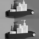 Sotfamily Plastic Shower Caddy Corner (for 90° Only), 2 Pack Adhesive Corner Shower Shelves for Bathroom Organizers and Storage, Black