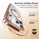 CASEKOO Rose Gold Glossy Designed for iPhone 17 Pro Case with 360 Spin Magnetic Stand [Fit for MagSafe][17FT Military Protection] Slim Polished Frame Titanium Alloy Sturdy Stand 6.3'', Rose Gold
