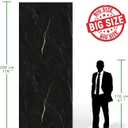 Marble Peel and Stick Waterproof Wall Paneling, 118" x 47" Black Marquina Glossy Finish Self-Adhesive Backsplash Tile Vinyl Wall Panel for Kitchen Bathroom Wall Decor, Covers 38.75 Sq. Ft.
