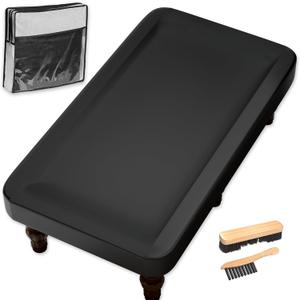 8ft Pool Table Cover 8 Feet with Pool Table Brush Billiard Table Covers Outdoor Leather Waterproof Pool Table Cover for Protecting Pool Table Felt -Black