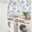 3 x Timeet 17.7In 197In Peel and Stick Wallpaper, Blue and White Floral Peel and Stick Wallpaper Boho Contact Paper Removable Self Adhesive Bedroom Cabinet Mural Wall Decor Vinyl Roll