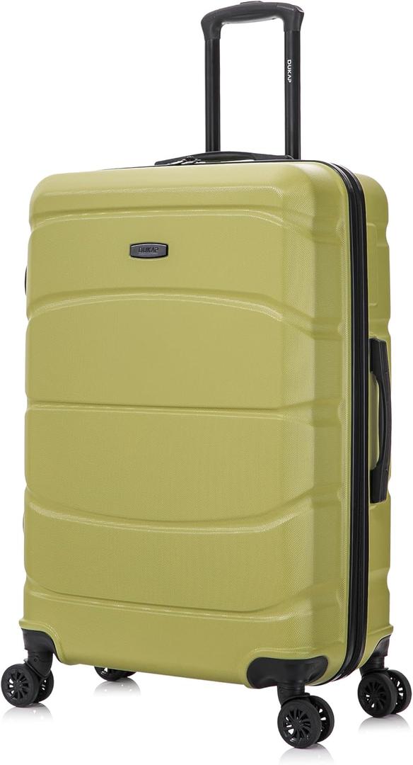 DUKAP SENSE Hardside Luggage with Spinner Wheels | 28 in Durable Lightweight Large Checked Suitcase for Travel | Zipper Clouser Suit Case with Gel Handles and Trolley | Green
