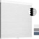 Cellular Shades Cordless Blackout Blinds Honeycomb Window Shades for Bedroom, Blinds for Window and Door, Home and Office, White, 35" W x 64" H SUNFREE