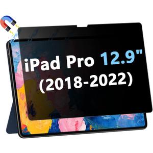 Magnetic Privacy Screen Protector for iPad Pro 12.9 Inch (6th/5th/4th/3rd Generation, 2022/2021/2020/2018), Removable Anti Glare Blue Light Filter, HD Bubble-Free Privacy Film