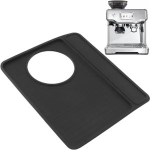 11" x 9" Coffee Mat, Black Coffee Bar Mat for Countertop Anti Slip Hide Stain Pad Silicone Backed Absorbent Dish Drying Mat for 870 880