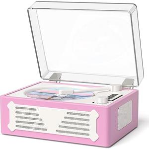 Portable CD Player with Bluetooth for Home CD Player with Builtin Speakers,Compact Desktop Design,USB,AUX,Headphone Jack,Vintage CD Player for Music Lovers,No Remote Control(Purple)