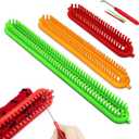 Katech 3 pcs Rectangle Knitting Looms Set Dense Pegs Loom Knitter Different Sizes Colorful Plastic Weaving Looms Set DIY Yarn Weaving Kits with a Crochet Hook and Needle (Color is Random)
