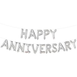 KatchOn Balloons - Letters 'Happy Anniversary' 16 Inch | Banner, Backdrop & Balloon Banner for Silver Anniversary Decor