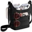 Water Bottle Holder with Strap for 2 Cups, Water Bottle Sling Bag with Phone Pocket, Tumbler Carrier Bag for Walking, Hiking, Camping