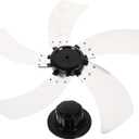 Ciieeo 16.9 Inch Plastic Fan Blade 5 Leaves, Electric Fan Leaves Universal Blade Replacement with Nut Cover for Standing Pedestal Table ner Accessories (43.00X43.00X3.50CM, White)