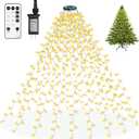 Christmas Tree Lights, 400 LED Christmas String Lights with Ring for Tree, 6.6FT x 16 Lines Fairy Lights for Indoor Outdoor Xmas Tree Decor, Warm White