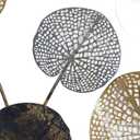 Deco 79 Metal Floral Home Wall Decor Cutout Wall Sculpture with Gold Foil Accents, Wall Art 38" x 1" x 29", Blue