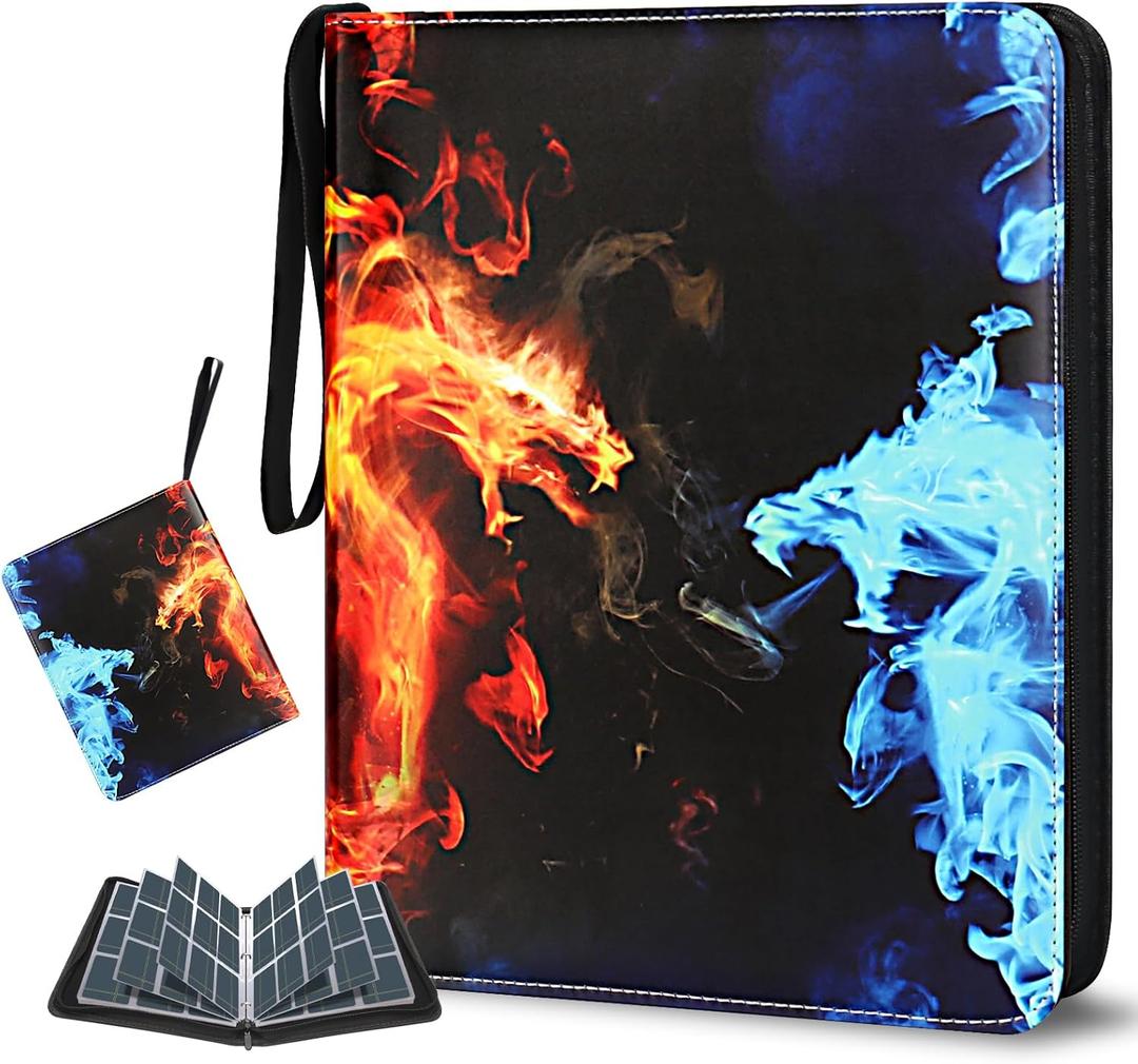 Card Binder 900 Pockets, Trading Card Binder 9-Pocket Sports Card Binder Card Holder Binder Fits 900 Cards with 50 Removable Sleeves for Boys and Girls Organized