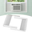 Window Air Conditioner Side Panels Fit for 8000BTU, AC Side Panels with Frame for Window Units, AC Window Unit Side Panels, Universal AC Accordion Filler, Window AC Curtain Replacement 2 Pack